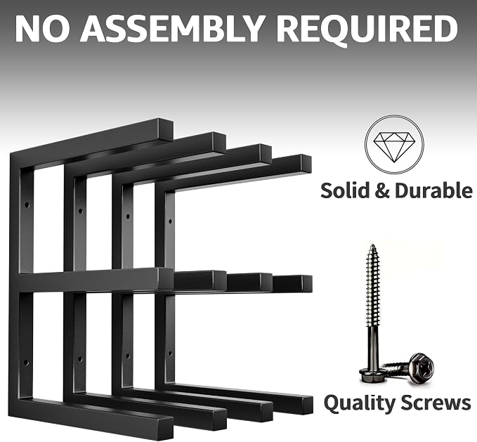 YYR Wood Organizer and Lumber Storage Rack Wall Mount, Heavy Duty Metal Shelf - Image 3