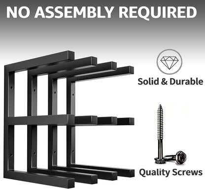YYR Wood Organizer and Lumber Storage Rack Wall Mount, Heavy Duty Metal Shelf - Image 3