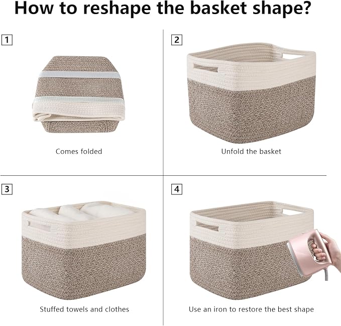 OIAHOMY 4 Pack Storage Baskets for Organizing, Basket for Shelves - Image 7