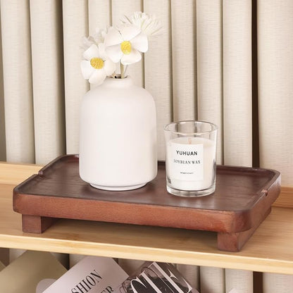 Wood Riser Small Decorative Tray Sink Soap Dish, Vanity Tray Pedestal Stand 9 x - Image 7