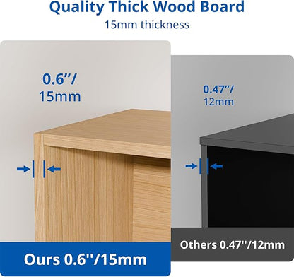 Cozy Castle Oak Bookshelf, 3-Tier Open Shelf Bookcase, 10 Cube Storage Organizer - Image 5