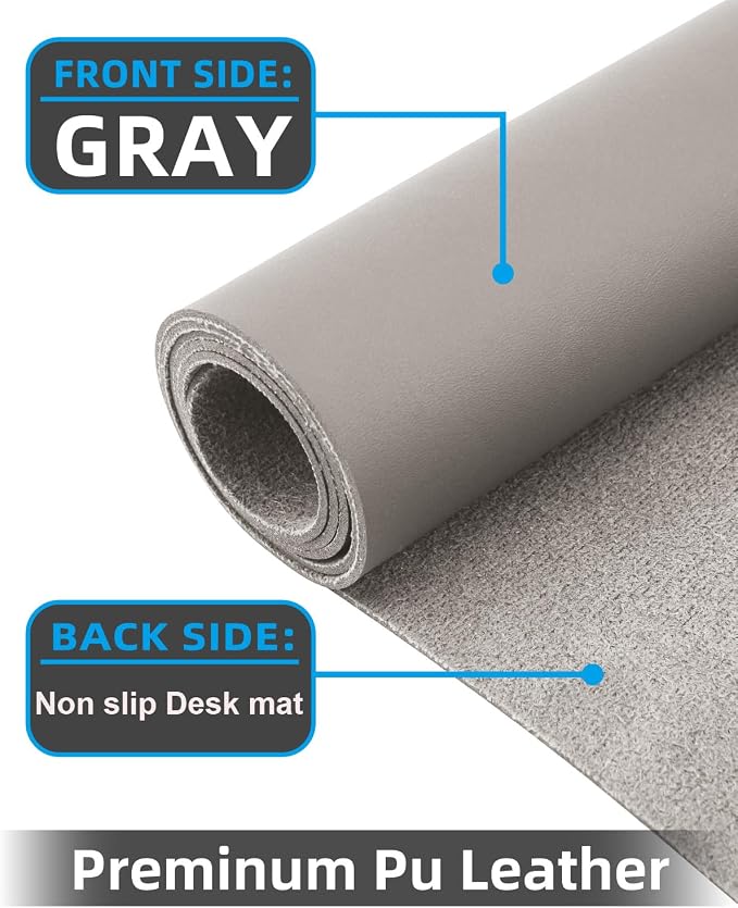 Leather Desk Pad & Protector, Large Mouse Pad & Blotter, Non-Slip PU Leather - Image 2