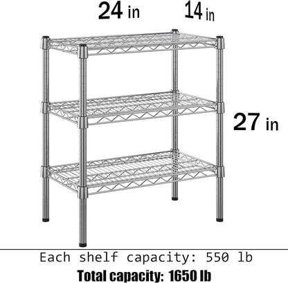 14" Deep x 24" Wide x 27" Height Wire Shelving Kit | 3-Tier | NSF Commercial - Image 3