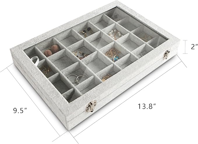 Frebeauty 24 Grid Earring Holder Organizer Tray, Jewelry Organizers and Storage - Image 2