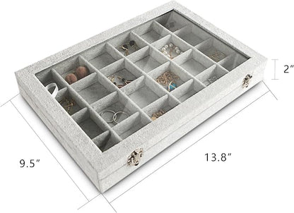 Frebeauty 24 Grid Earring Holder Organizer Tray, Jewelry Organizers and Storage - Image 2