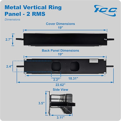 ICC 2U Ring Cable Manager Panel - Image 8