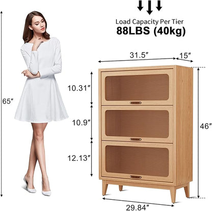 3-Shelf solid wood book case - Image 2