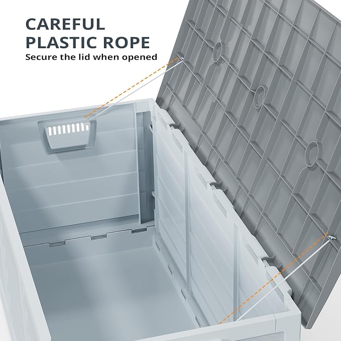 Foldable 75 Gallon Outdoor Storage Box, Plastic Storage Containers - Image 7