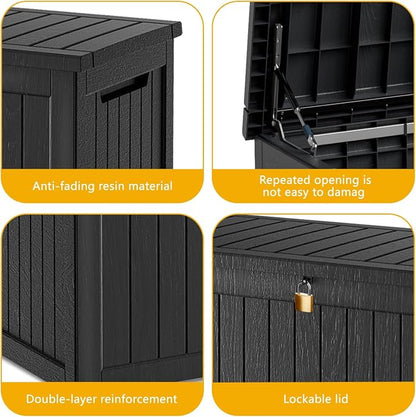 270 Gallon Deck Box, Resin Outdoor Indoor Waterproof Storage Box, Lockable - Image 4