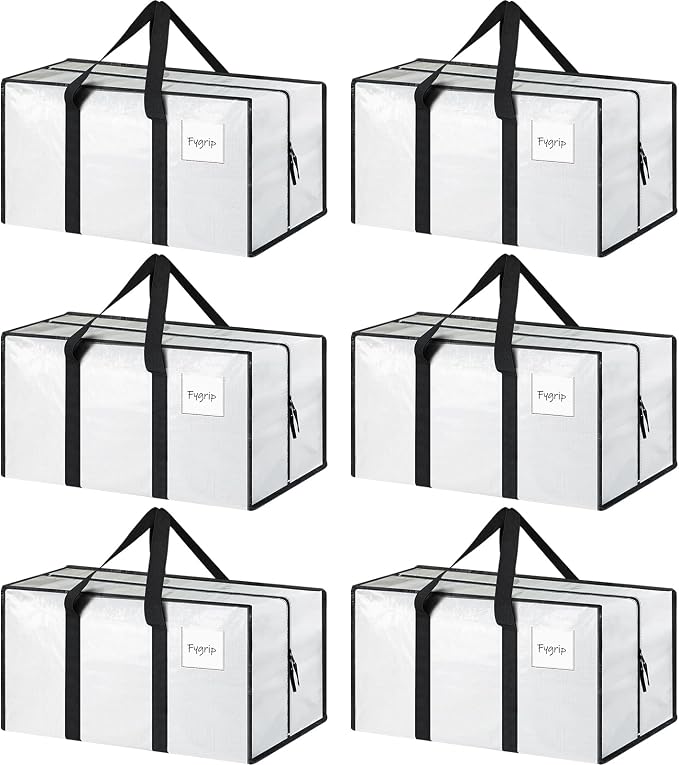 6 Pack Extra Heavy Duty Large Moving Bags by Fygrip