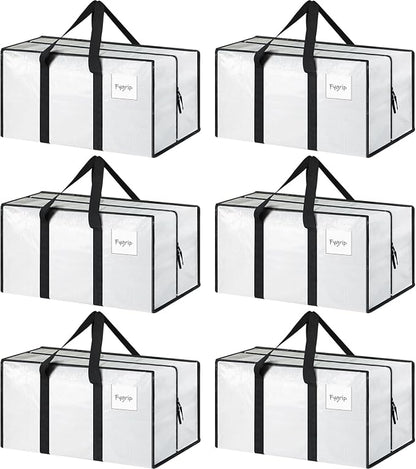 6 Pack Extra Heavy Duty Large Moving Bags by Fygrip