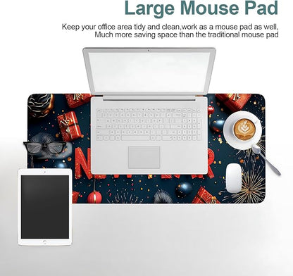 Happy New Year Gaming Mouse Pad 31.5"x11.8"Desk Mat Anti-Slip Rubber Base & - Image 6