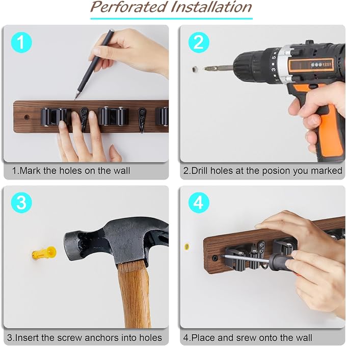 Mop and Broom Holder Wall Mount - Image 7