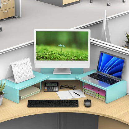 Dual Monitor Stand for Desk, Metal Computer Stand, Desk Shelf Riser, Desktop - Image 5