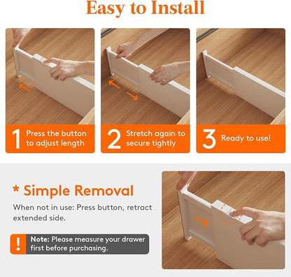 Lifewit 5 Pack Drawer Dividers Plastic 6" High, 13.5-22" Adjustable Drawer - Image 6