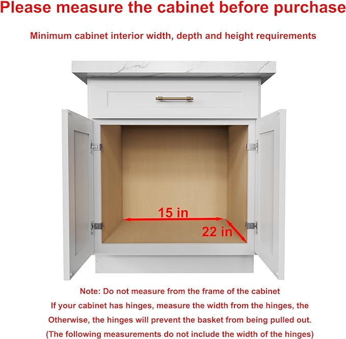 Wood Pull Out Cabinet Organizer 14" W x 21" D, Heavy-Duty Sliding Drawers - Image 3