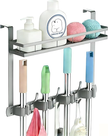Broom Holder Over The Door Over Door Broom and Mop Rack Over The Door Hooks by EARLESSBEAR