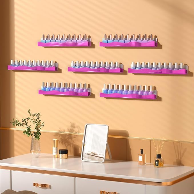 YMVV Wall-Mounted Nail Polish Organizer Rack - Image 6