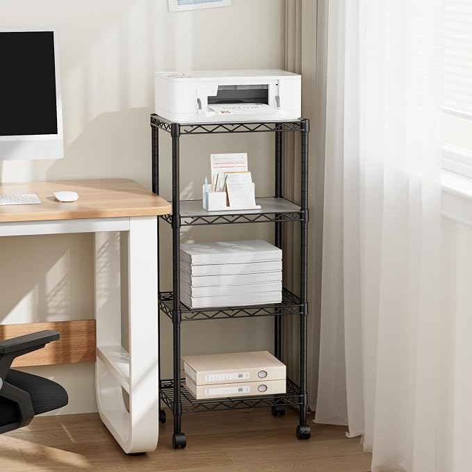 4 Tier Adjustable Storage Shelves Heavy Duty Metal Utility Shelf Wire Shelving - Image 8