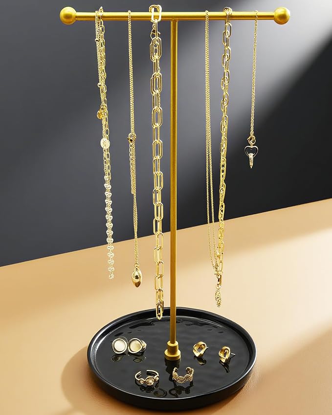 VROOMIUM Necklace Holder Stand - 6in Ceramic Base X 1ft Height by VROOMIUM-BETTERDESIGN