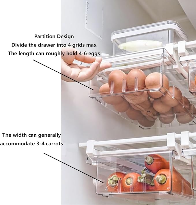 YekouMax Fridge Drawer Organizer, Refrigerator Organizer Bins, Pull Out - Image 6