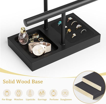 SZQINJI Jewelry Holder Organizers Bracelet Holder Display Stand, Solid Wood Base - Image 5