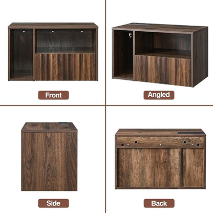 Modern Walnut Fluted Floating Nightstand - Image 9