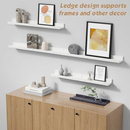 Forbena White Picture Ledge Shelf, Floating Shelves - Image 7