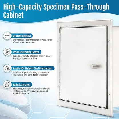 Recessed Specimen Pass-Thru Cabinet, Stainless Steel Specimen Box - Image 3