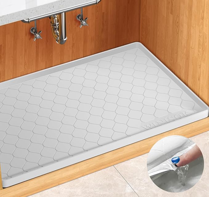Silicone Under Sink Mat 25" x 19", kitchen Essentials and Gadgets, Shelf liner by Winisok