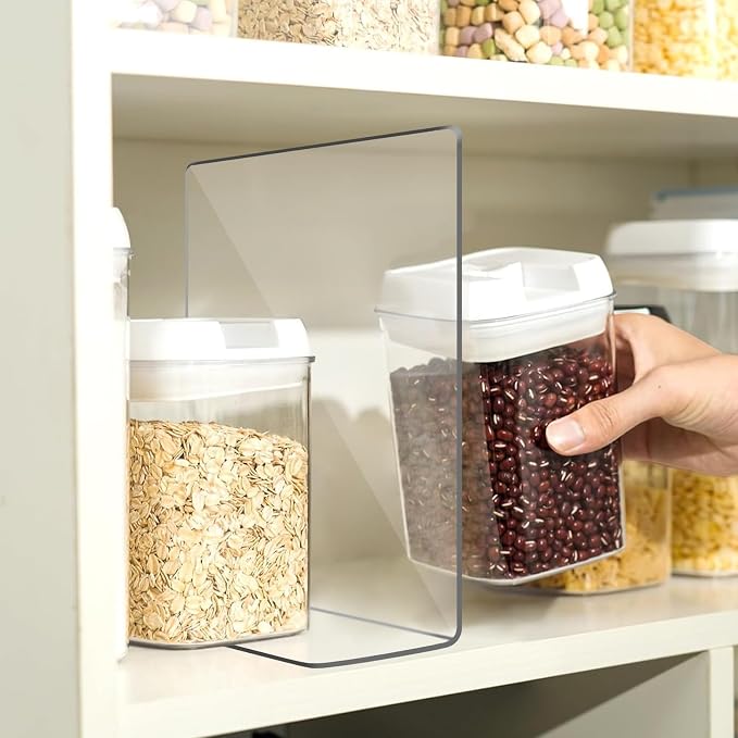OKPOW Acrylic Shelf Dividers for Closet Organization: 4 Pack Durable Clear - Image 2
