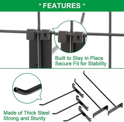 12 Inch Gridwall Hooks, Grid Panel Hanging Hooks - Image 3