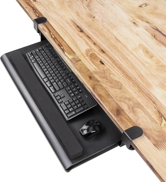 EHO Large Ergonomic C-Clamp Keyboard Tray Mount Under Desk by EHOPrime