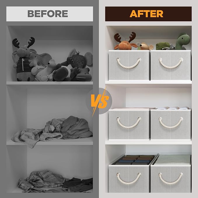 Closet Storage Bins, Linen Closet Organizers and Storage Basket - Image 4