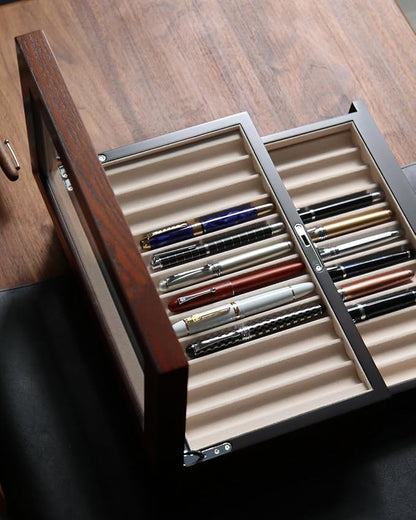 wood pen display case 24 slot Fountain pen Box storage Organizer - Image 7