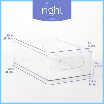 primebox Plastic Food Storage 6 Pack Clear Container Bin - Image 3