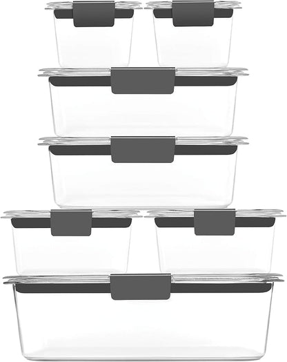Rubbermaid Brilliance Food Storage Containers, 14 Piece Plastic Containers - Image 2