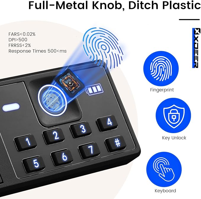Biometric Home Safe Box- Quick Access Fingerprint Safe Lock, Backlit Keypad and - Image 3