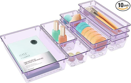 10 PCS Drawer Organizer Set, 4 Varied Size Bathroom and kitchen Drawer cabinet by StorMiracle