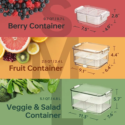 Felli Duo Fresh Produce Saver for Fridge, Fruit Vegetable Container - Image 6