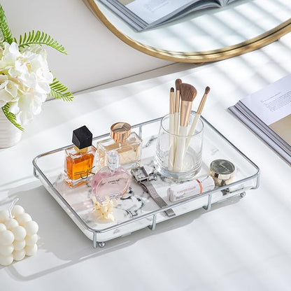 Vanity Tray Makeup Organizer Cosmetics Storage Bathroom Skincare Organizer - Image 4