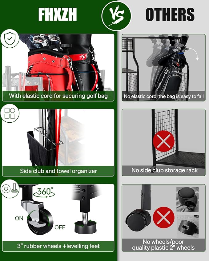 Golf Bags Storage Garage Organizer- Golf Bag Stand - Image 5