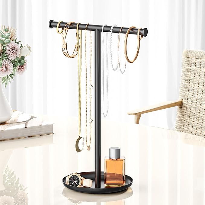 Necklace Organizer Stand with Storage Tray - Image 2