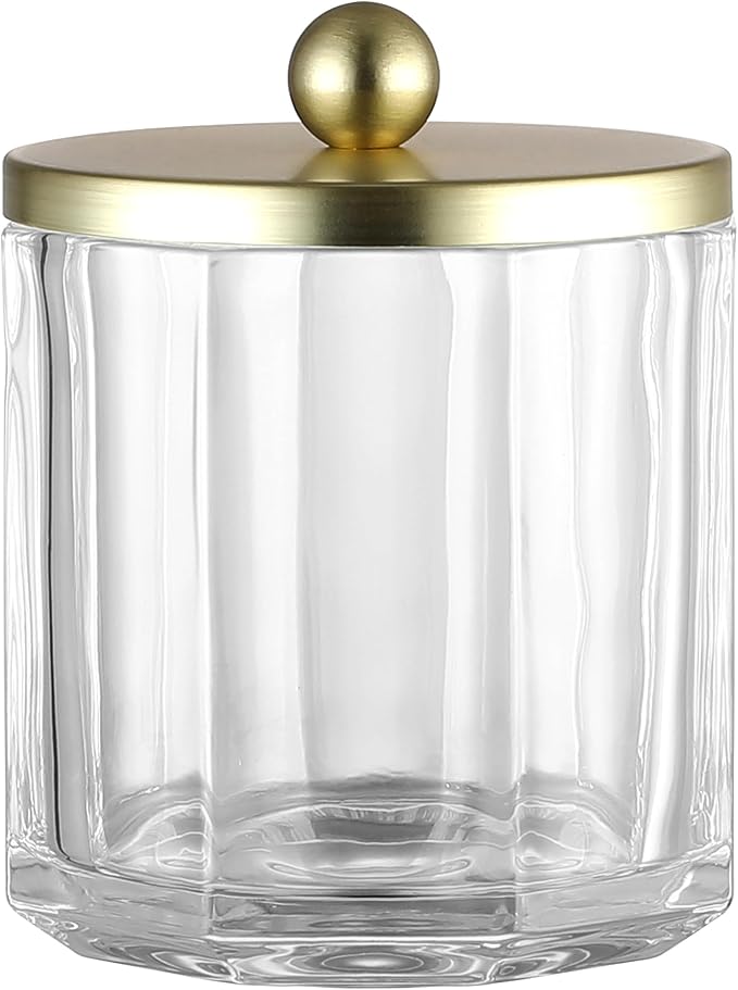 Clear Transparent Apothecary Octagional Shaped Glass Canister Jar by IndecorHome