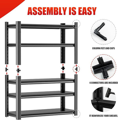 5 Tier Heavy Duty Metal Shelving Unit, Industrial Storage Shelf - Image 7