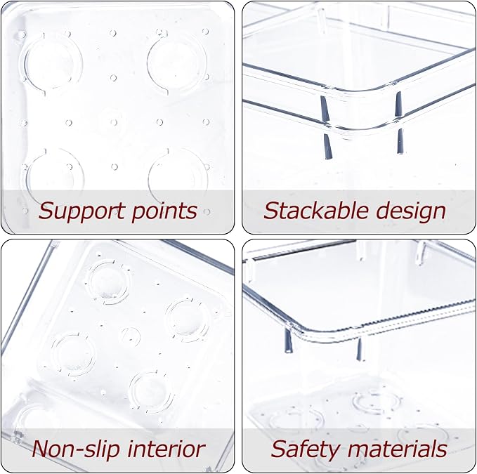 4 PCS Clear Plastic Drawer Organizer, Desk Drawer Divider Organizers and - Image 3