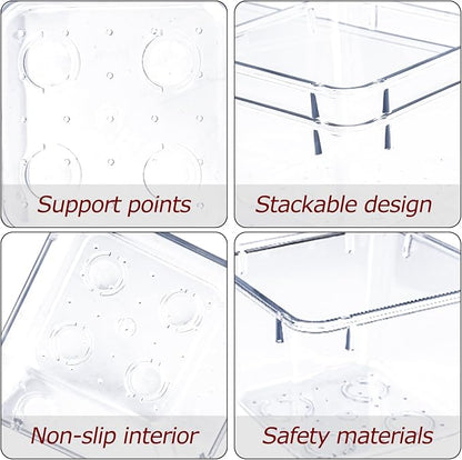 4 PCS Clear Plastic Drawer Organizer, Desk Drawer Divider Organizers and - Image 3