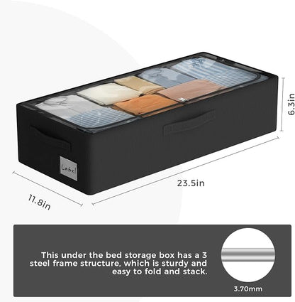 Under Bed Storage Bins Frame Storage Box Oxford Fabric Sturdy Underbed - Image 4