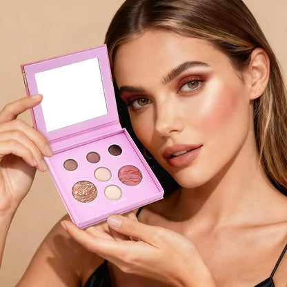 Color Nymph Face Makeup Palette, All-in-one Baked Palettes Travel-Friendly - Image 6