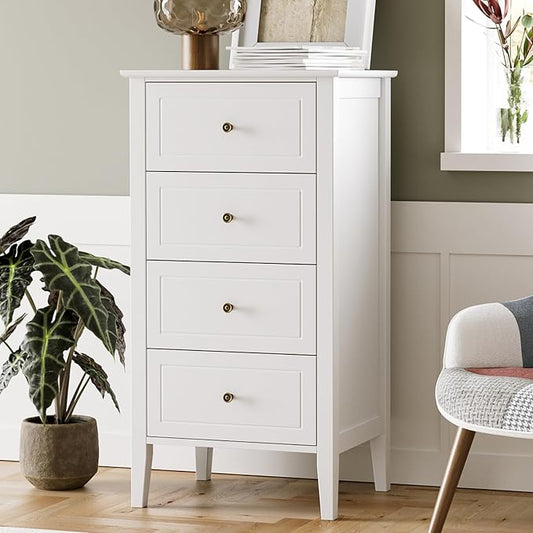 TTVIEW 4 Drawer Dresser, Tall Wood Storage Chest Cabinet by TTVIEW